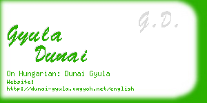 gyula dunai business card